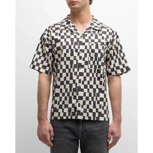 Frame Men's Vintage-Print Camp Shirt Multi Size XL 0668